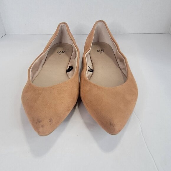 H&M flat ballet shoes tan color Size 5.5 - Picture 2 of 8